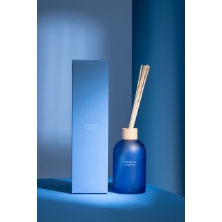 Bougie parfumée « Embruns Marins » dans pot bleu 9.5x9.5x35.5 cm
